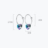 Anglang Heart Gradient Blue Purple Crystal 925 Sterling Silver Hoop Earrings for Women Female Trendy Party Fine Jewelry YEA365