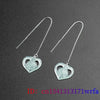 Burmese Jade Heart Earrings Gifts Fashion Designer Vintage Natural Real Charm Women Jewelry Charms 925 Silver Accessories Blue