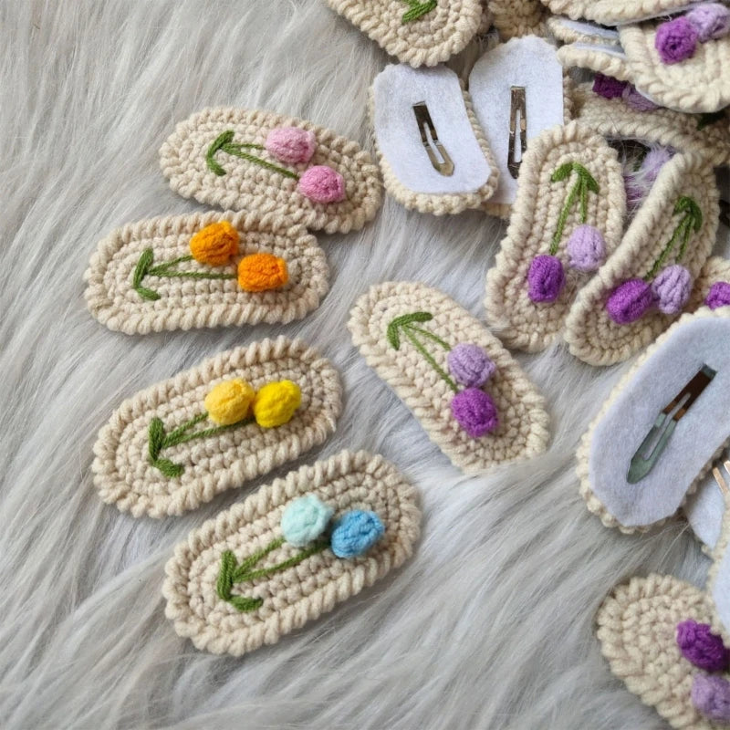 Knitted Woolen Baby Barrettes Cartoon Rabbit Little Girls Hairpins Puppy Cat Toddler Hair Clip Kids Grooming Hair Accessories