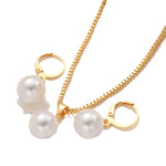 Load image into Gallery viewer, Elegant White Pearl Pendant Necklace Box Chain Choker for Women Fashion Luxury Classic Ball Pearl Earrings Sets Wedding Jewelry
