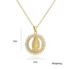 Good Quality Virgin Mary Women/men Necklaces, Gold Color Stainless Steel Virgin Mary Pendant With CZ Stone,Elegant Jewelry Gift