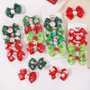 4Pcs/Set Baby Girls Christmas Snowman Bows Hair Clips for Kids Funny Ribbon Bowknot Hairpin Headwear Hair Accessories Gifts