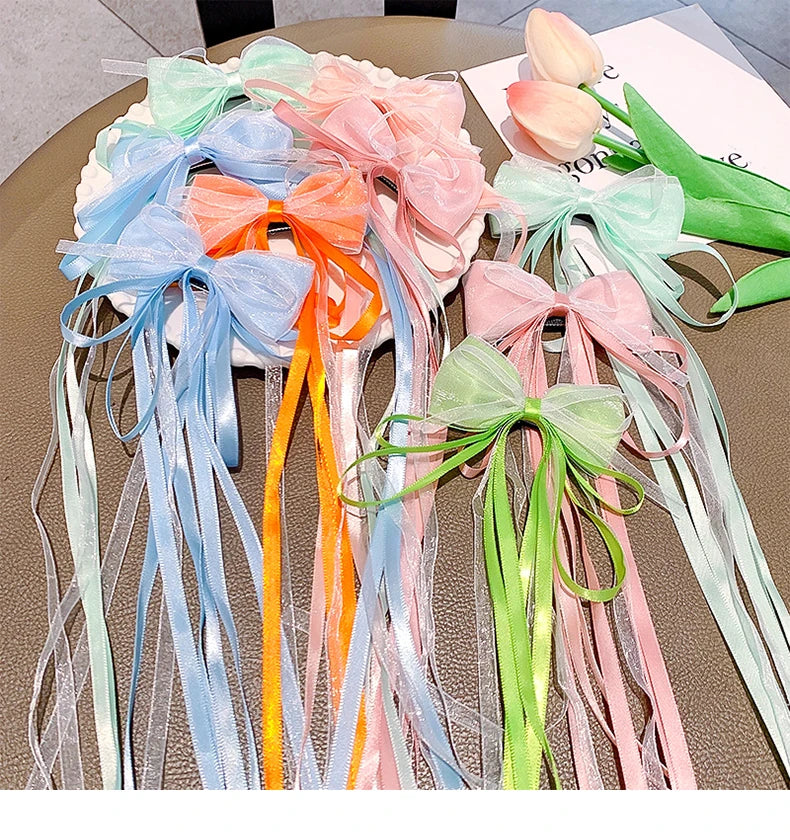 New Fashion Kids Bow Strap Hairpin Baby Weaving Headwear Long Beauty Girls Hairpins Fashion Children's Hair Accessories