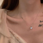 Load image into Gallery viewer, Fashion Silver Plated Firefly Shaped Moonstone Pendant Necklaces Luxury Women Jewelry Korean Clavicle Chain Short Necklace
