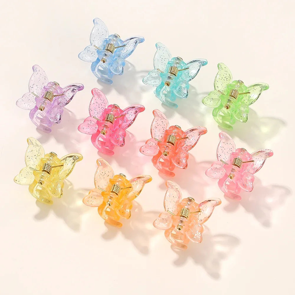 10/30Pcs New Colorful Butterfly Mini Hair Clip Claw Grip Barrettes Clamps Girls Hairpin Claw Clip Hair Styling Accessories