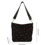 Load image into Gallery viewer, Classic Corduroy Strawberry Printing Shoulder Bag Removable Adjustable Strap Crossbody Bag Women Student Cute Fruit Tote Bag
