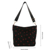 Classic Corduroy Strawberry Printing Shoulder Bag Removable Adjustable Strap Crossbody Bag Women Student Cute Fruit Tote Bag