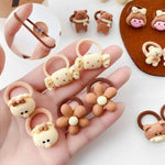 Load image into Gallery viewer, 10Pcs/Set Girls Cute Cartoon Flower Kid Elastic Hair Rubber Band Accessories Ponytail Holder Tie Hair Ring Rope Headdress
