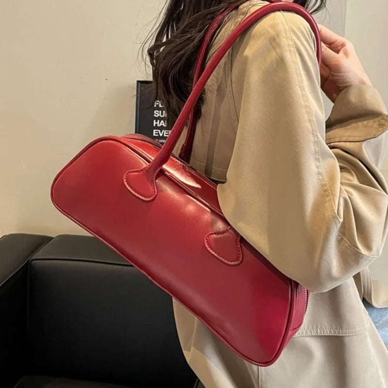 Advanced Sense Retro Pu Zipper Ladies Shoulder Bags Trend 2024 Light Luxury Hot Sale Bags for Women New Handbag Bolsas Femininas