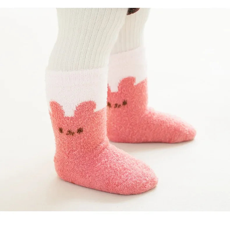 Autumn Winter Thick Warm Baby Stockings Super Soft Middle Tube Socks for Newborn Infant Toddler Boys Girls Mid Calf Long Socks