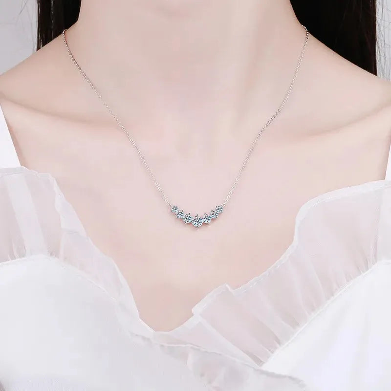 D VVS1 Moissanite Necklace for Woman Wedding Fine Jewelry with Certificates 925 Sterling Sliver Plated 18k White Gold Necklace
