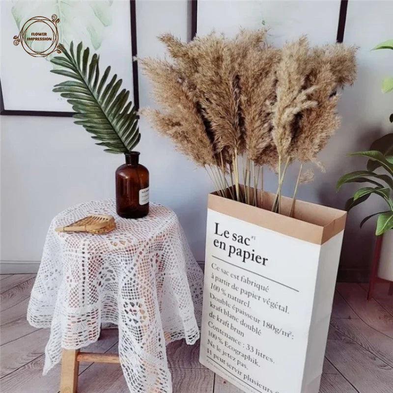 30PCS Natural Fluffy Pampas Dried Flowers Table Decor Accessories Wedding Arrangement Boho Home Decor Bouquet Artificial Flowers