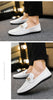 Men's Loafers Comfortable Flat Casual Shoes Breathable Slip-On Soft Cow Leather Driving Shoes Moccasins Hombre Men Shoes White