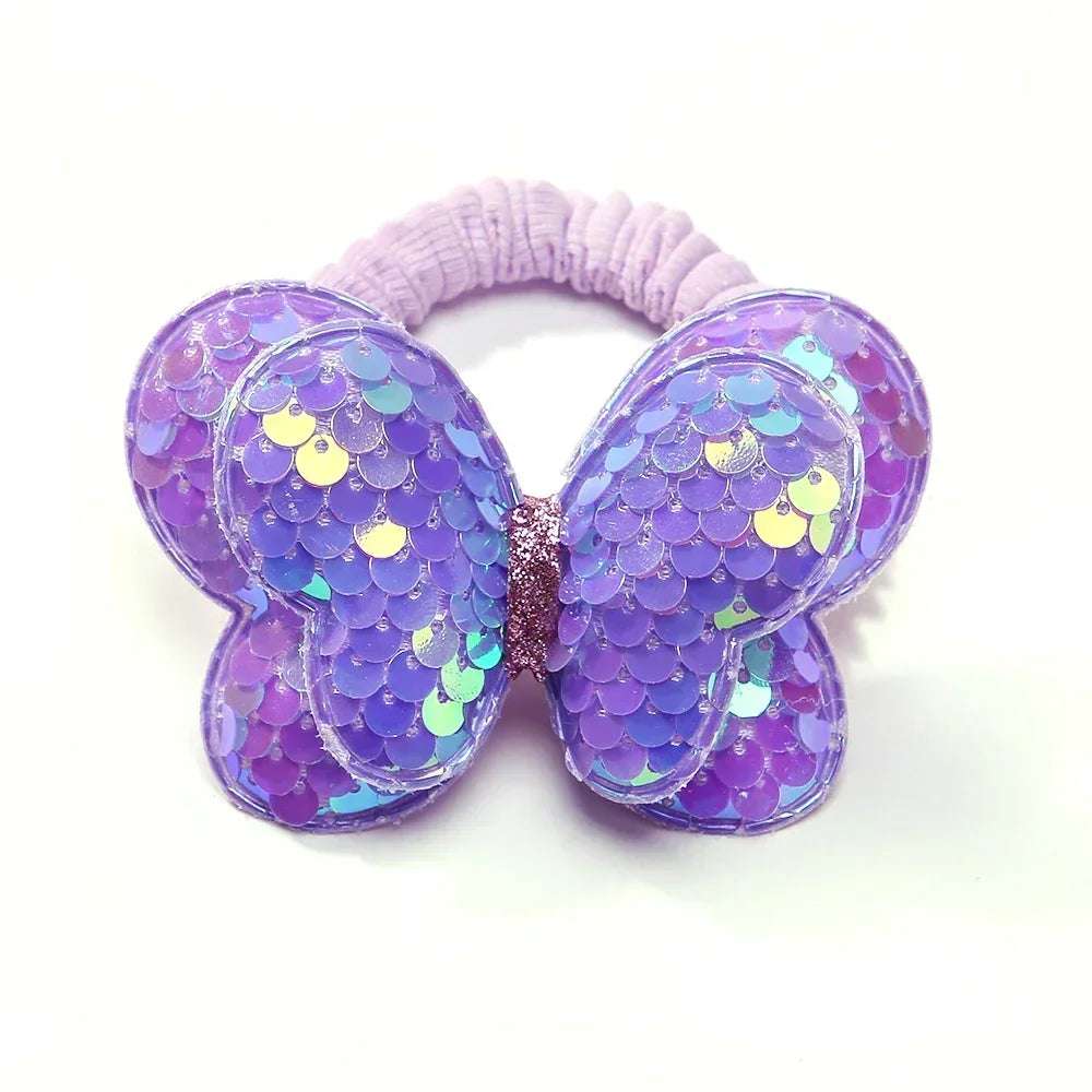 2Pcs/lot Lovley Flower  Ponytail Elastic Hair Bands for Girl Children Hair Ties Cartoon Kids Hair Accessories Baby Headwear