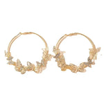 Load image into Gallery viewer, 1 Pair Exaggerated Big Round Butterfly Hoop Earrings for WomCircleen Pretty Golden Geometric  Loop Earring Stylish Jewelry Gifts
