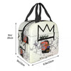 King Alphonso Lunch Box for Women Waterproof Basquiats Graffiti Thermal Cooler Food Insulated Lunch Bag School Children Student