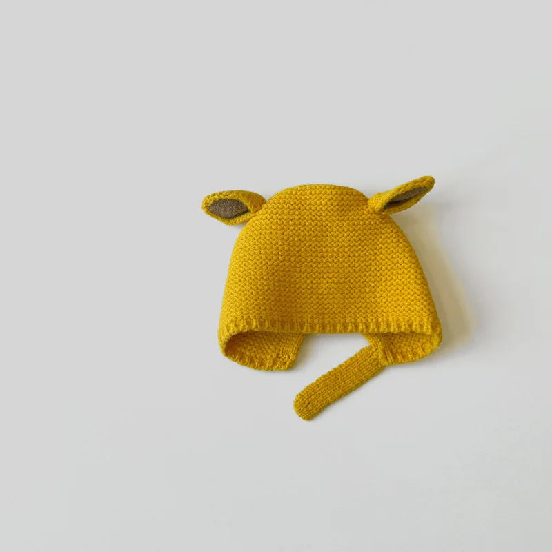 0-2 Years Baby Hat Autumn Winter Ear Rabbit Knitted Kids Hat Baby Girls Baby Boys Cute Wool Hat  Baby Accessories Newborn