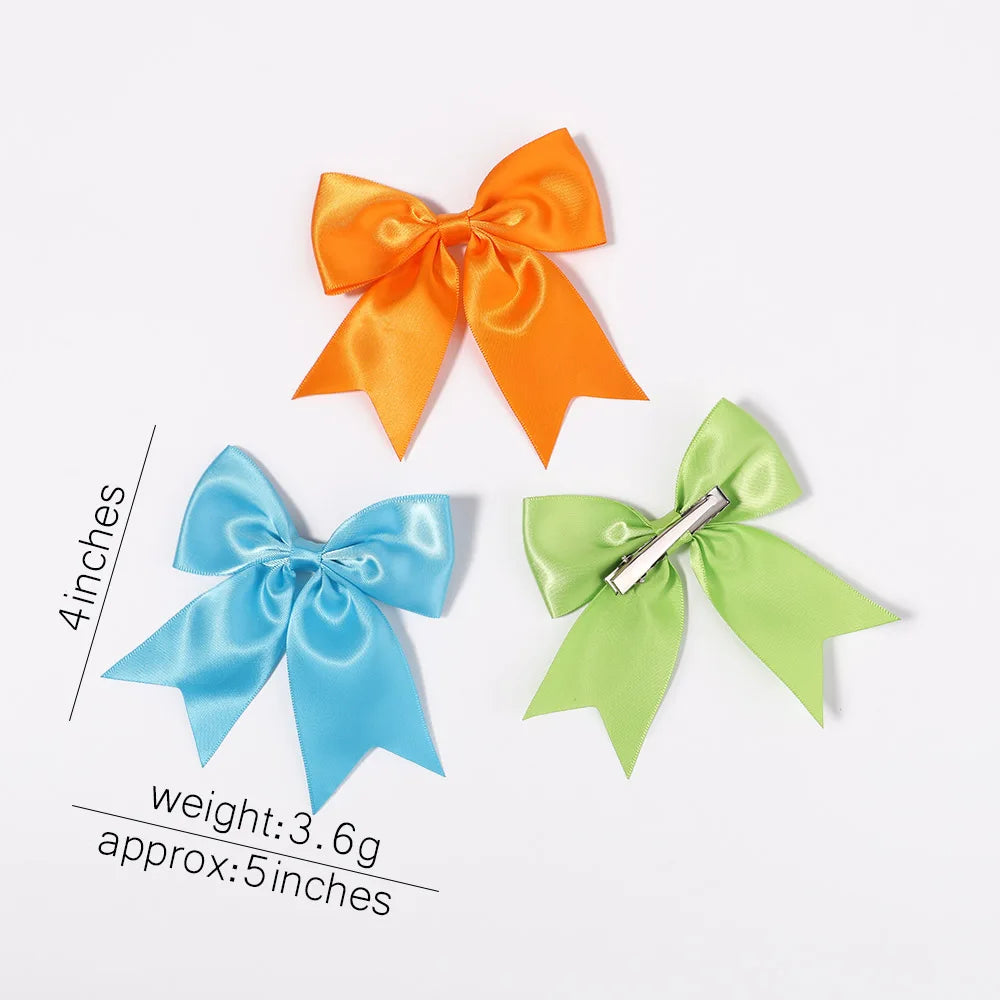 2/3Pcs Lovely Solid Color Ribbon Bows Hair Clip for Kids Girls Hairpins Barrettes Handmade Baby Headwear Kids Hair Accessories