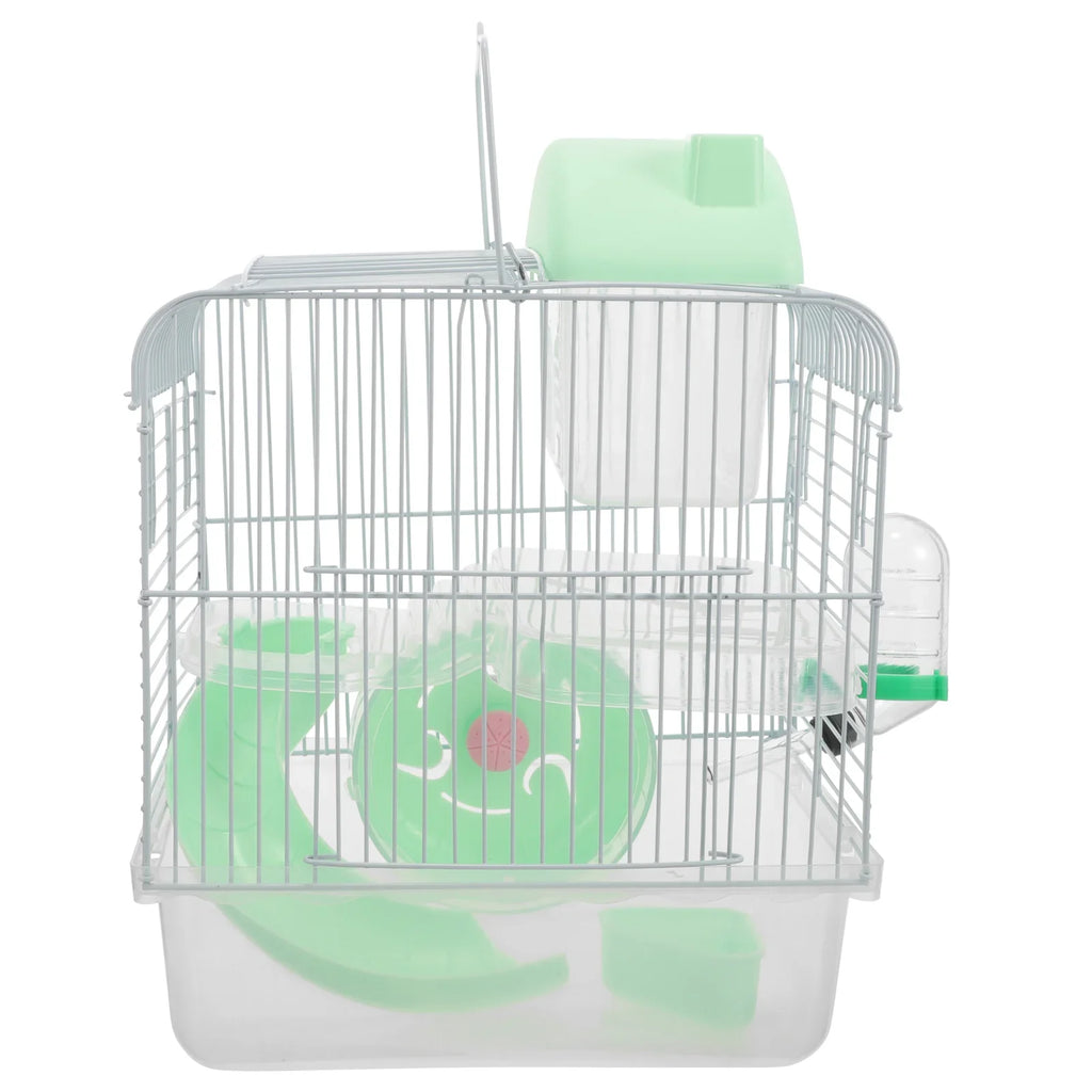 Hamster Cage Chinchilla Cages Mouse for Pet Mice Large Guinea Pig Rat Accessories Small Double-deck Double-layer Hideout Toy