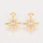 Load image into Gallery viewer, 50 PCS Brass Cubic Zirconia Charms Star Shape Gold Plated for Making DIY Jewelry Necklace Earring  Key Chain Chams Supplies
