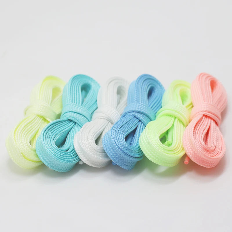 New 1 Pair Luminous Shoelaces Flat Sneakers Canvas Shoe Laces Glow In The Dark Night Color Fluorescent Shoelace 80/100/120/140cm