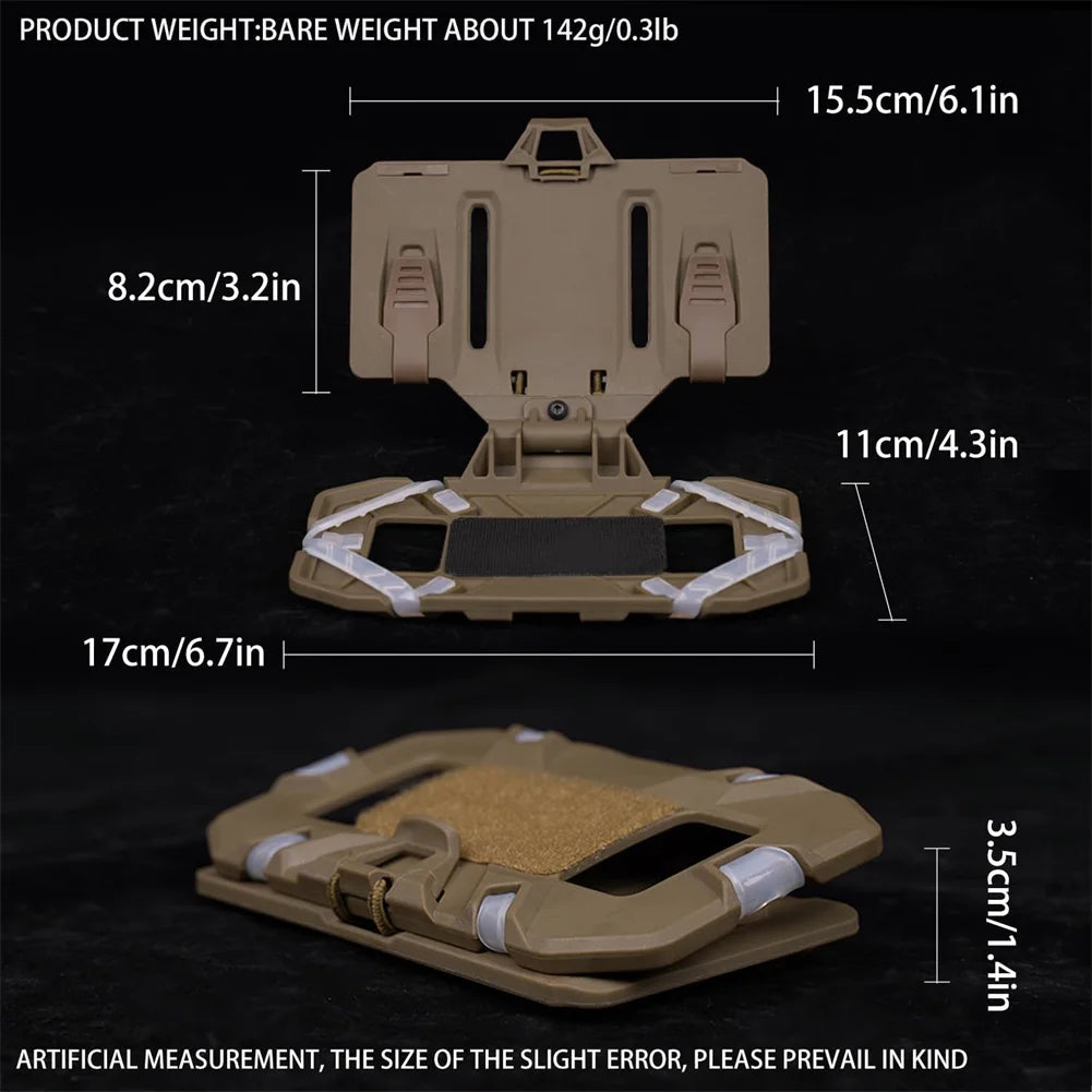 Plate Carrier Phone Mount Vest Phone Holder Foldable MOLLE Navigation Phone Carrier Board For Screen Size 4.7"-6.7"