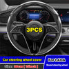 3PCS Car Steering Wheel Cover Anti-slip 38cm 15inch For Lada vesta niva 4x4 granta Kalina Sedan Carbon Fiber Auto Accessories