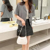 Shoulder Bag Sling Bag for Women Canvas Style PU Leather Black Brown White