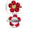 Happy New Year Bows Hair Clips Red Hair Bands Hair Accessories For Girls Rhinestone Barrettes Headwear Floral Hairpins Kids Gift