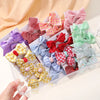 10Pcs/Set Big Bow Flower Elastic Hairbands Children Girls Sweet Hair Ties Fashion Headbands Hair Accessories Rubber Band For Kid