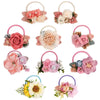 High Elastic Hair Bands Rose Flower Peal Girls Hair Scrunchies Sweet Kids Rubber Bands Ponytail Tie Hair Accessories