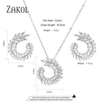 Load image into Gallery viewer, ZAKOL Fashion Leaf AAA Zircon Wedding Jewelry Sets For Women Party Gift Sliver Color Crystal Earrings Necklace Set Wholesale
