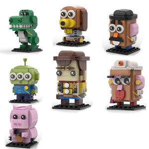 New Popular Toys Movie Series Toy Story Character square head Figures Model Blocks DIY creative ideas Kids Toys Birthday Gift