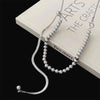 2024 Trend Pulling Steel Ball Necklace For Woman New Korea Fashion Luxury Elegance Clawbone Chain Choker Jewelry Work Date Gift