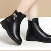 Leather Women Boots 2024 Winter Thick Wool Lined Genuine Leather Women Snow Boots Large Size Women Winter Shoes