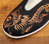 Old Beijing Cloth Shoes Men Soft Sole Chinese Embroidery Male Shoes Chinese Style Yellow Black Dragon Round Mouth Loafer Shoes