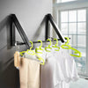 Wall-Mounted Folding Clothes Drying Rod Outdoor Balcony Invisible Hangers Space Aluminum Clothing Rack Home Bathroom Accessories