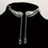 Delysia King Women Angel Wings Feather Earrings Ear Stud Trendy Crystal Tassel Jewelry