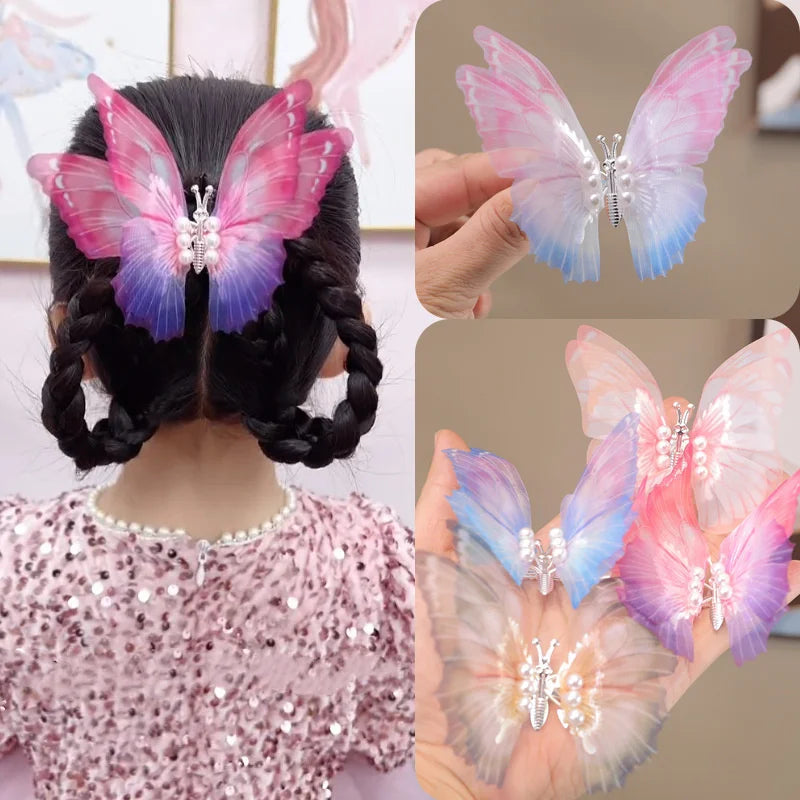 1PCS New Moving Dreamlike Butterfly Baby Hairpins Girls Hair Clips Kids Headwear Children Cute Hair Accessories