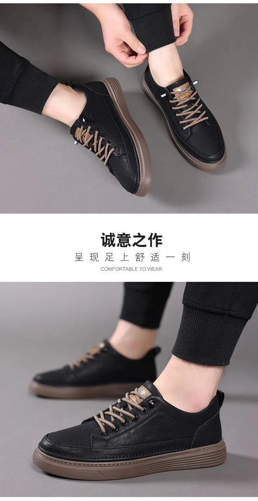 Italian Genuine Leather Casual Shoes Men's Lace Up Oxford Shoes Outdoor Jogging Shoes Office Men's Dress Shoes Sneakers 2023 Man