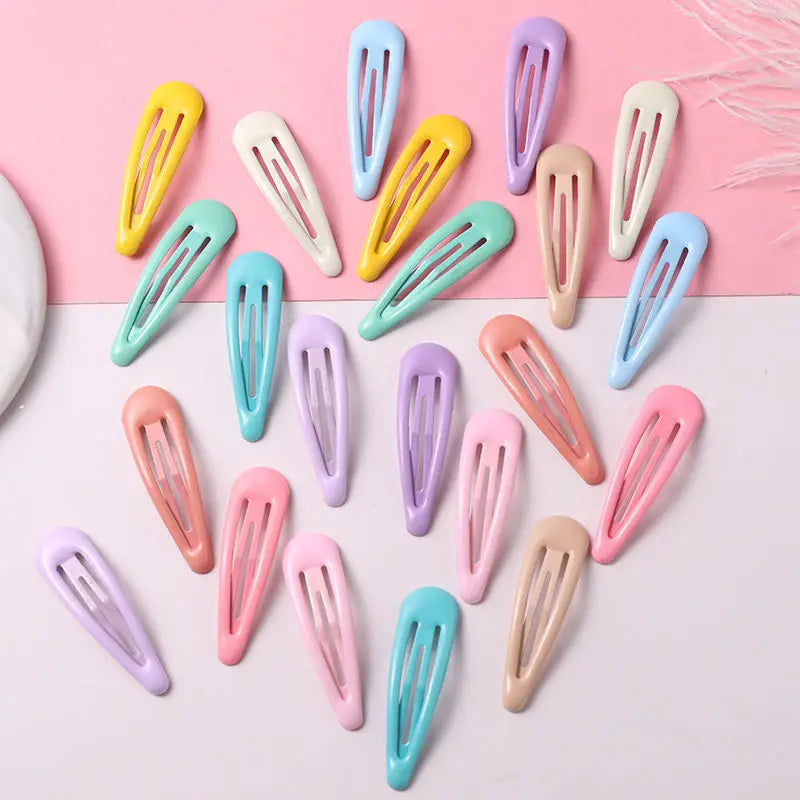 Colorful Hair Clips for Women Girls Fashion Solid BB Hair Clips Kids Snap Metal Barrettes Hairpins Clip Bobby Pin Hair Accessory
