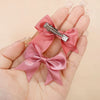 10Pcs/Set Girls Solid Hairpins Hair Bows Clips Gift Nylon Safe Hair Clip Barrettes for Infants Toddlers Kids Hair Accessories