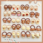Load image into Gallery viewer, 10PCS New Girls Cartoon Aniamls Flowers Small Elastic Hair Bands Children Cute Lovely Hair Tie Rubber Bands Kid Hair Accessories
