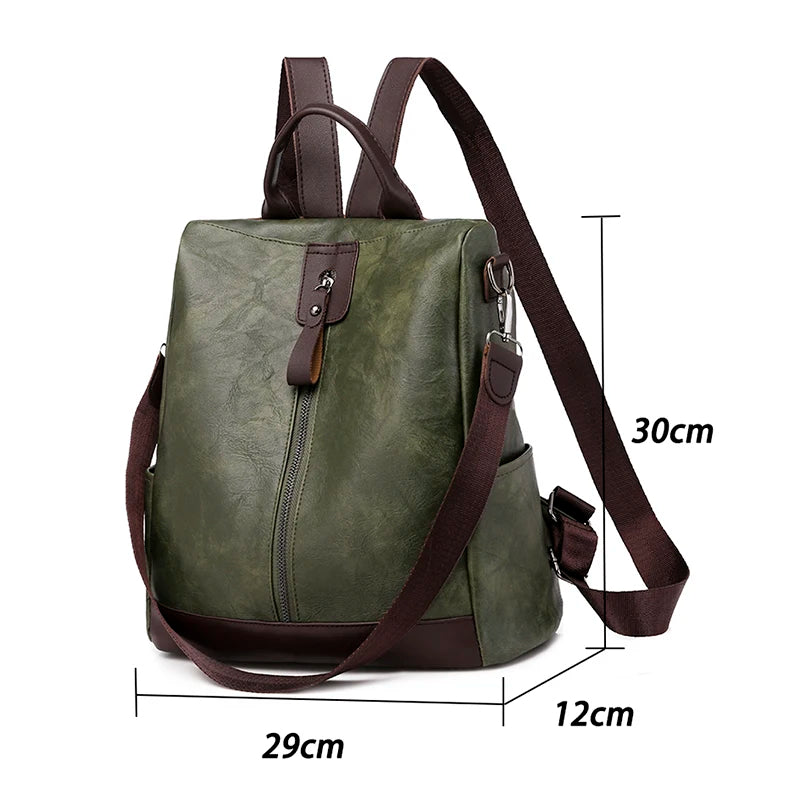 New High Quality Leather Women Backpack Anti-Theft Travel Backpack Large Capacity School Bags for Teenage Girls Shoulder Bag