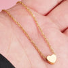 316L Stainless Steel 18K Bar Heart Necklace Jewlery Not Fade Gold Color for Women Jewelry