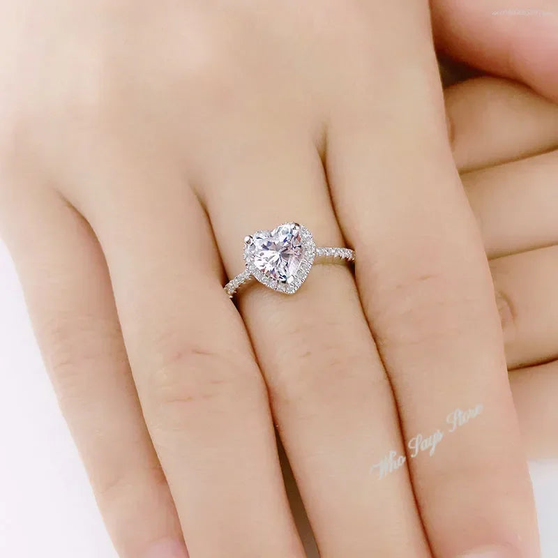 Heart Rings for Women Silver Color Wedding Engagement Bridal Jewelry Cubic Zirconia Stone Elegantj Ewelry Anillo Hombre Кольцо