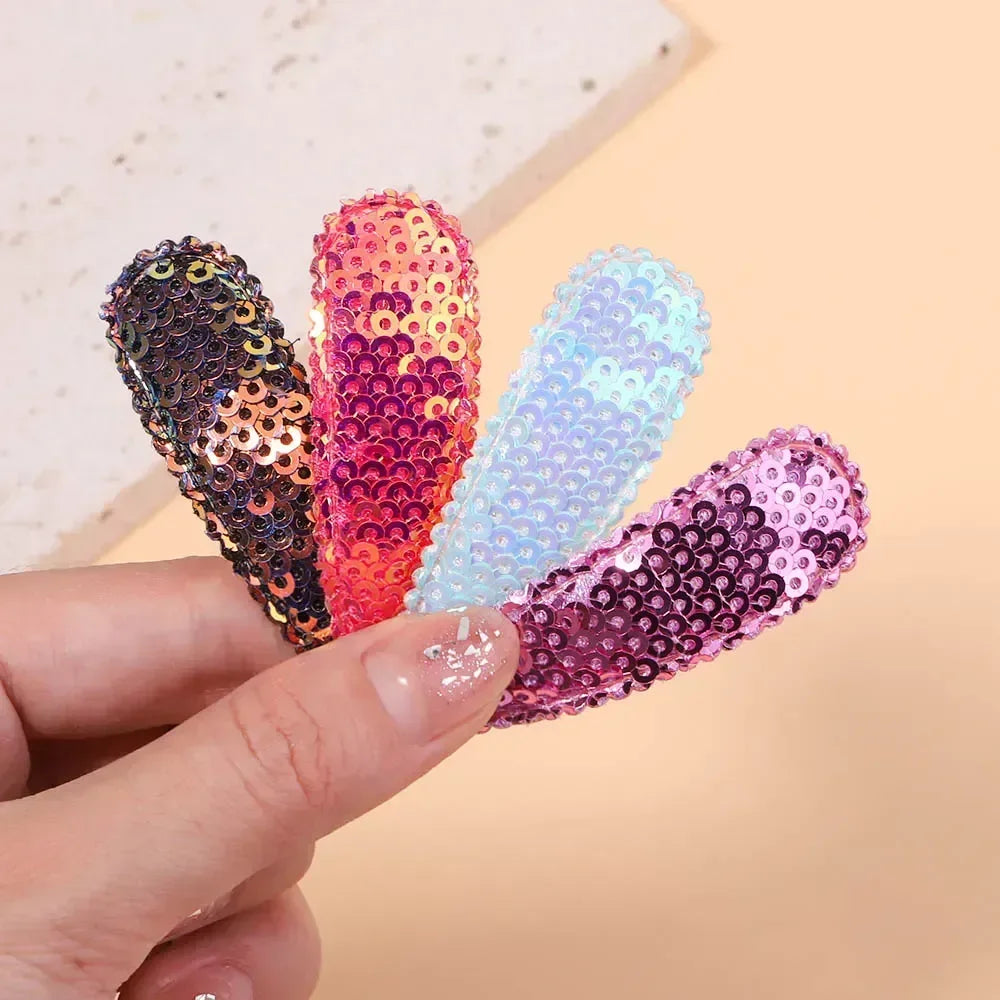 10Pcs/Set Gradient Sequins Metal BB Clips Hair Clips for Kids Handmade Solid Color Hairpins Barrettes Girl Hair Accessories Sets