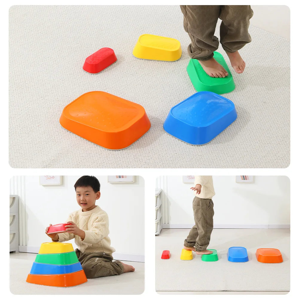 Balance Steping Stones Kids Sport Toys Montessori Sensory Integration Training Activities Autism Therapy Outdoor Games