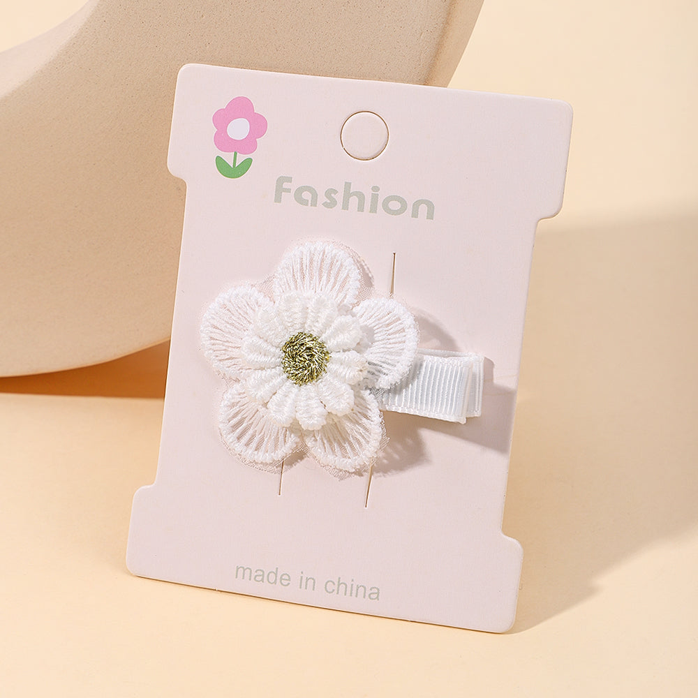 5/2/1/pcs Ins Daisy Flower Hair Clips Baby Girl Hairpins for Kids Lace White Barette Princess Hooks Infant Accessories Korean