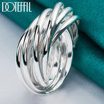 Load image into Gallery viewer, DOTEFFIL 925 Sterling Silver Five Circle Coil Ring For Women Wedding Engagement Party Fashion Charm Jewelry
